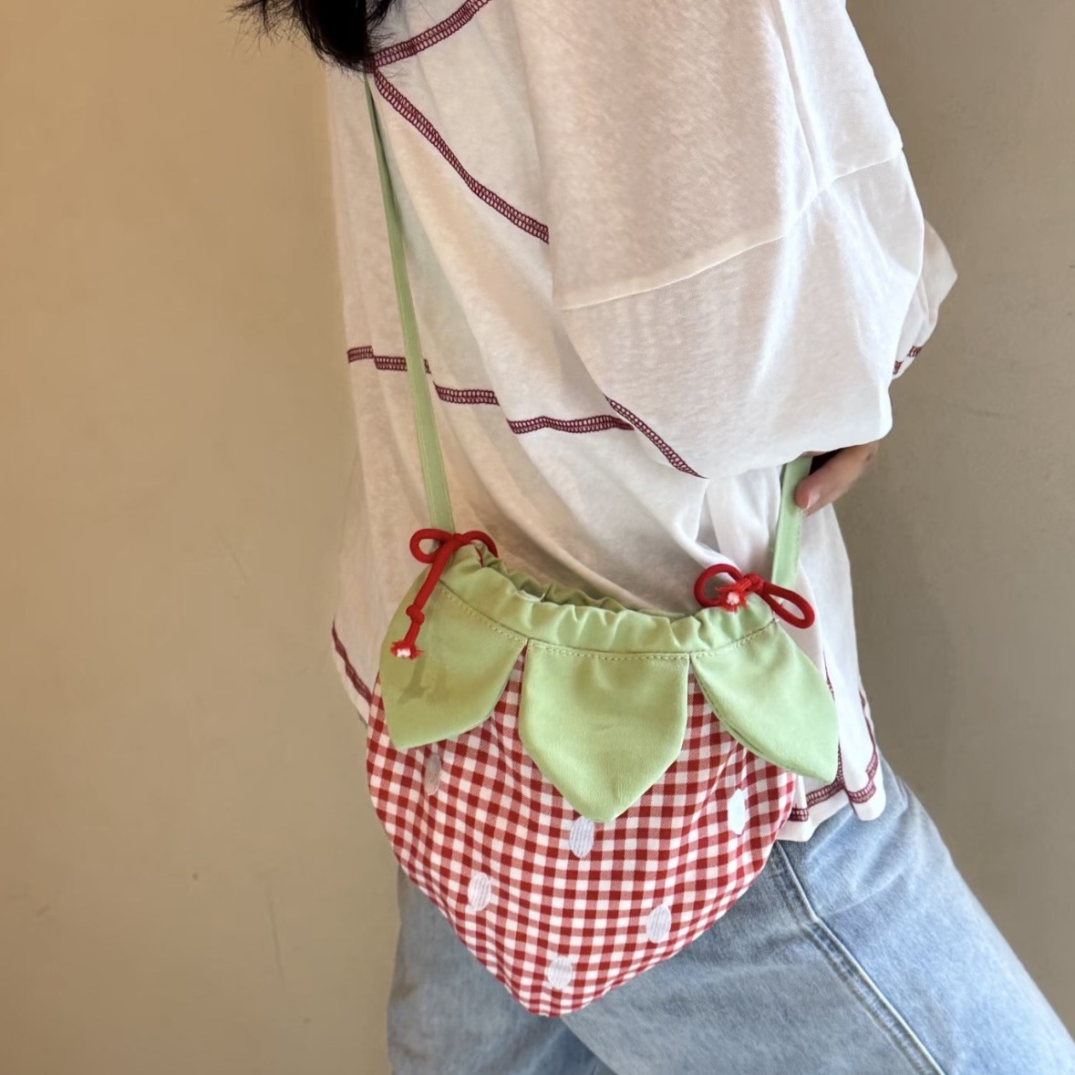 Luxury Japanese Bags Brands - Damen-Umhängetasche, japanische, niedliche, lustige Erdbeer-Kawaii-Tasche, süß,