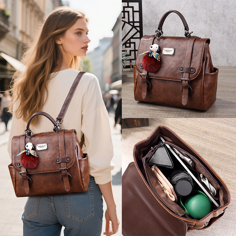 Luxury Bags Leather - 2026 Damen-Rucksack mit großem Fassungsvermögen, modische