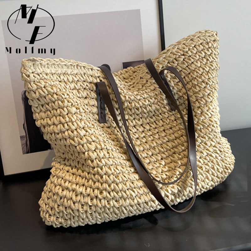 Luxury Bags Tote - Strohgewebte Tragetaschen, lässige, große, luxuriöse Design-Handtasche,