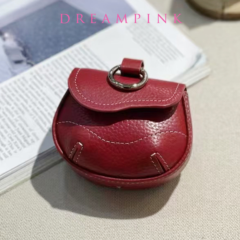 Luxury Bags Leather - Universelles Luxus-Kopfhörer-Etui, Elegantes Echtleder-Bluetooth-Ohrhörer-Etui mit Schlüsselring,